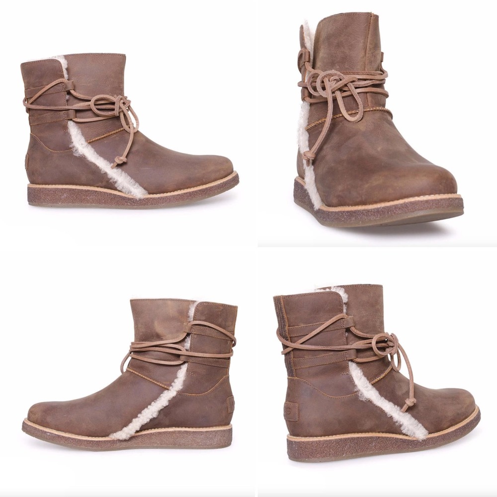 NWOT Women's UGG Luisa‎ Brown Leather Boot Size 7 Retail $225